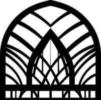 Stained Glass - Black and White Isolated Icon - Vector illustration