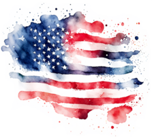 patriotique rouge blanc et bleu texture éclaboussure ai génératif png