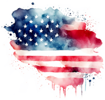 patriotique rouge blanc et bleu texture éclaboussure ai génératif png