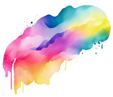 Watercolor Rainbow Texture Splash Background AI Generative png