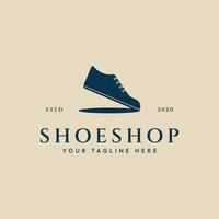 shoe shop  simple logo vintage icon vector illustration design minimalist