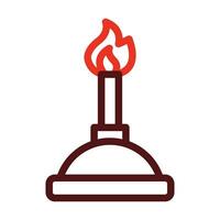Bunsen Burner Glyph Two Color Icon For Personal And Commercial Use. vector
