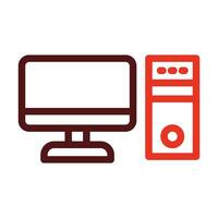 Computer Glyph Two Color Icon For Personal And Commercial Use. vector