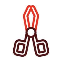 Tongs Glyph Two Color Icon For Personal And Commercial Use. vector