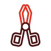 Tongs Glyph Two Color Icon For Personal And Commercial Use. vector
