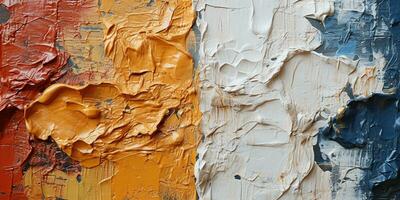 Generative AI, Closeup of impasto abstract rough colorful art painting texture photo