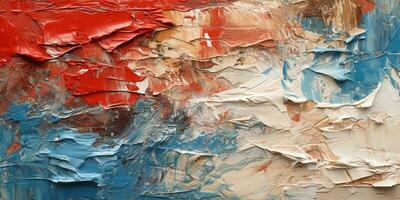 Generative AI, Closeup of impasto abstract rough colorful art painting texture photo