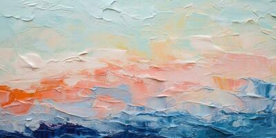 Generative AI, Closeup of impasto abstract rough colorful art painting texture photo