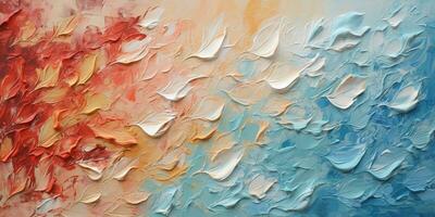 Generative AI, Closeup of impasto abstract rough colorful art painting texture photo