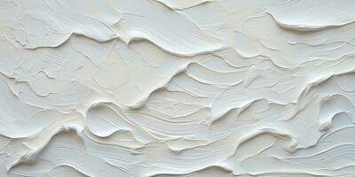 Generative AI, Closeup of impasto abstract rough white art painting texture photo