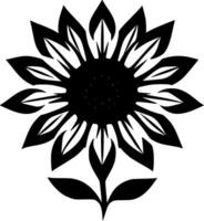 Flower - Black and White Isolated Icon - Vector illustration