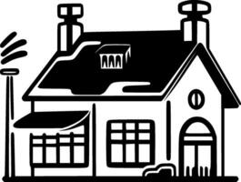 House - Black and White Isolated Icon - Vector illustration