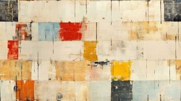 Generative AI, hand drawn paint water color geometric abstract seamless pattern photo