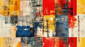 Generative AI, hand drawn paint water color geometric abstract seamless pattern photo