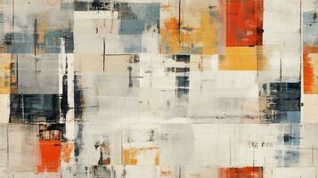 Generative AI, hand drawn paint water color geometric abstract seamless pattern photo