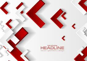 Red and grey tech abstract background with arrows vector