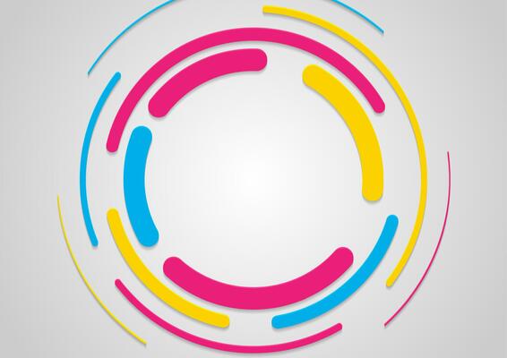 Colorful minimal geometric circles abstract background