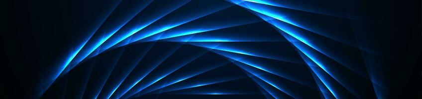 Glowing blue laser lines abstract hi-tech banner vector