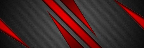 Red and black abstract tech banner design vector