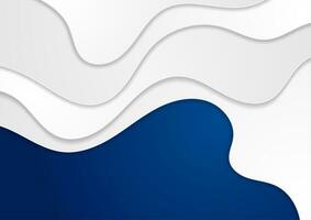 White paper waves on dark blue background vector