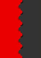 Red and black minimal flat background with paper circles vector