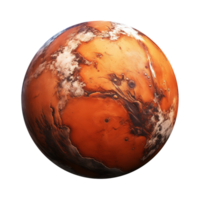 Generative AI, PNG mars planet with crators