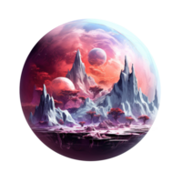 Generative AI, PNG alien fantasy beautiful planet