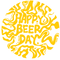 Internationale bier dag achtergrond met typografie gelukkig bier dag geel png