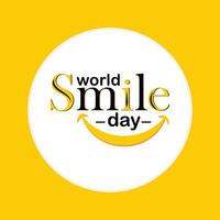 Free vector world smile day event celebration on yellow background.