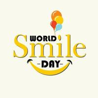 Free vector world smile day event celebration on white background.