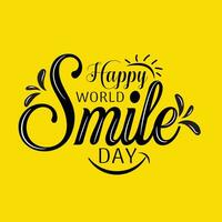 Free vector world smile day event celebration on yellow background.