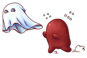 Running red baby ghost png