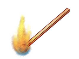Lite matchstick fire png
