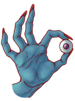 mano con bulbi oculari 2 png