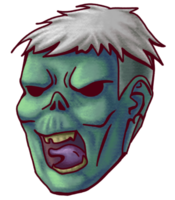 skrikande zombie huvud png