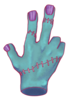 Frankenstein stitches hand png