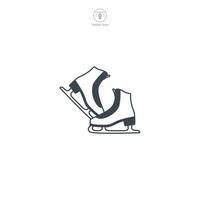 hielo patines icono símbolo vector ilustración aislado en blanco antecedentes
