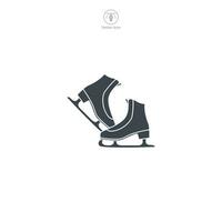 hielo patines icono símbolo vector ilustración aislado en blanco antecedentes