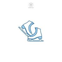 hielo patines icono símbolo vector ilustración aislado en blanco antecedentes