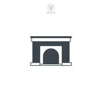 Fireplace icon symbol vector illustration isolated on white background