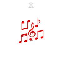 música notas icono símbolo vector ilustración aislado en blanco antecedentes