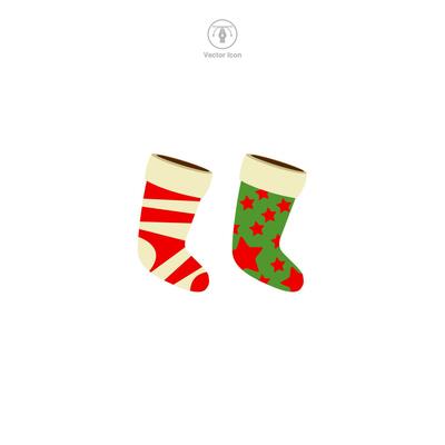 Christmas Stocking icon symbol vector illustration isolated on white background