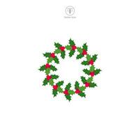 Christmas Wreath icon symbol vector illustration isolated on white background