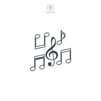 música notas icono símbolo vector ilustración aislado en blanco antecedentes