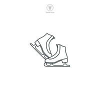 hielo patines icono símbolo vector ilustración aislado en blanco antecedentes