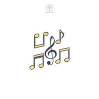 música notas icono símbolo vector ilustración aislado en blanco antecedentes