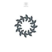 Christmas Wreath icon symbol vector illustration isolated on white background