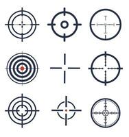 A set of nine different sights and targets vector