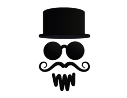 3d Face of a man wearing a hat and beard png