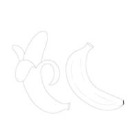Sketch line Art Banana Coloring Book Vector illustration